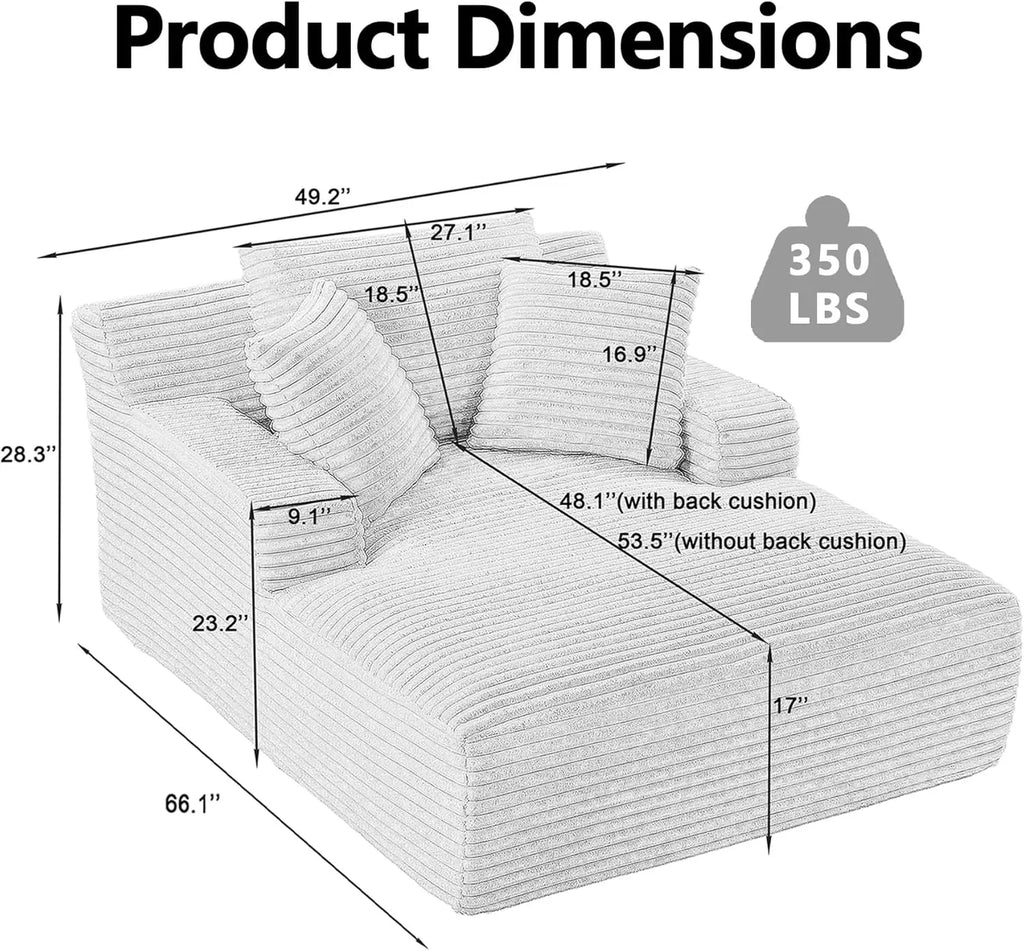 CloudRest Oversized Chaise Lounge Comfort Series
